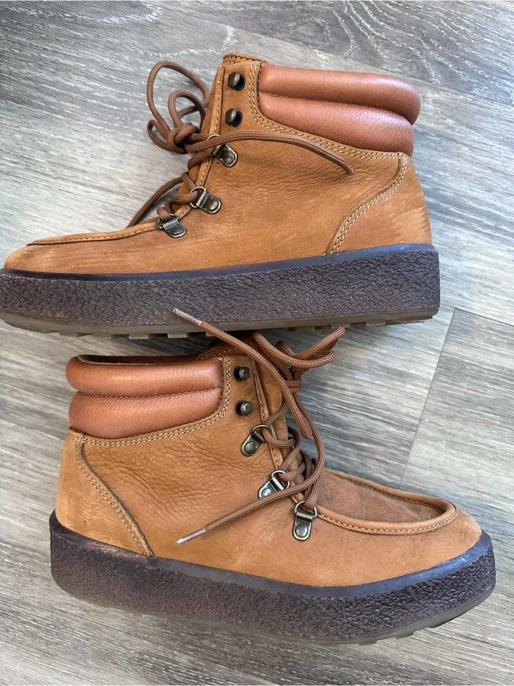 Madewell Carson Boot Pecan Brown Leather Lace-Up Ankle Booties Sz 9